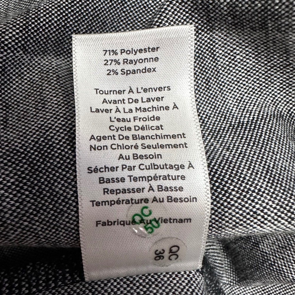 Talbots Johnny Collar Knit Dress Buffalo Plaid Gray Black Quarter Zip L - Picture 8 of 9